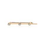 Roségouden smalle broche met diamant | 0,45 ct., Sieraden, Tassen en Uiterlijk, Broches, Gebruikt, Overige kleuren, Ophalen of Verzenden