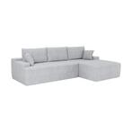 Coredo Bank - Corduroy bekleding - Rechts - Lichtgrijs, Huis en Inrichting, Banken | Bankstellen, Verzenden, Nieuw