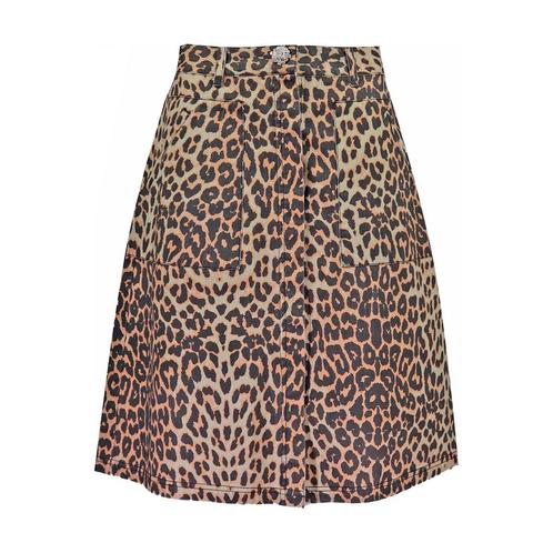 Frogbox • denim rok luipaard • 36, Kleding | Dames, Rokken, Bruin, Nieuw, Maat 36 (S), Verzenden