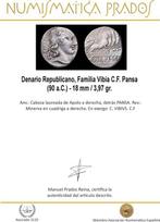 Romeinse Republiek. C. Vibius C. f. Pansa, c. 90 v.Chr.., Postzegels en Munten