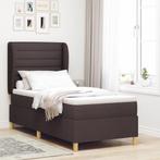 vidaXL Boxspringbed met matras stof donkerbruin 80x200 cm, Eenpersoons, Bruin, Verzenden, Nieuw