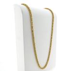 Gouden vierkante koningsschakel ketting | 92 cm, Ophalen of Verzenden, Gebruikt, Overige kleuren, Goud
