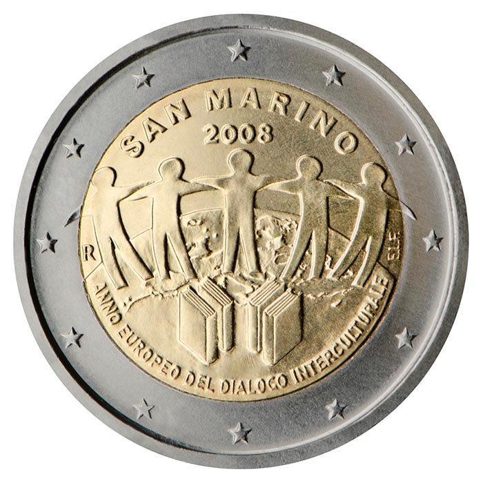San Marino 2 Euro Dialoog 2008, Postzegels en Munten, Munten | Europa | Euromunten, Verzenden