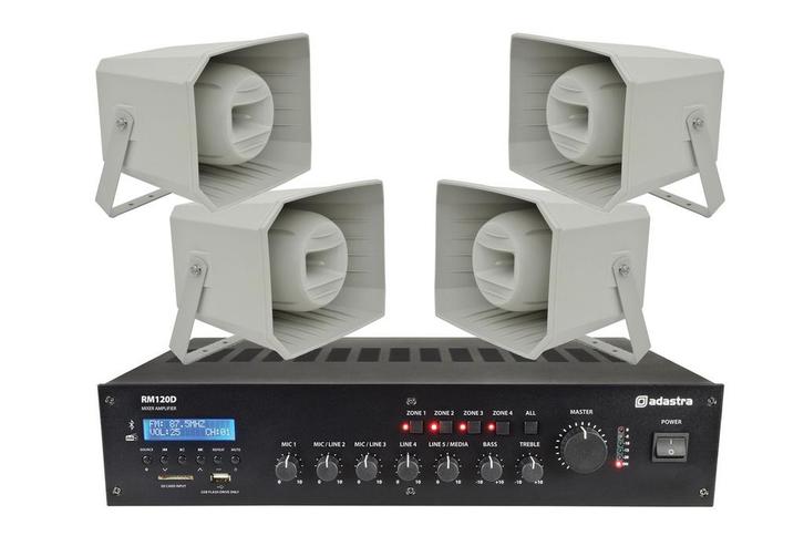 Adastra Full Range 100V Geluidsinstallatie Voor Sportveld Of, Audio, Tv en Foto, Versterkers en Receivers, Nieuw, Overige merken