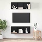 vidaXL Wandgemonteerde TV-kasten 2 pcs Zwart eiken 37 x 37 x, Huis en Inrichting, Kasten | Televisiemeubels, Minder dan 50 cm