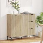 vidaXL Dressoir met lade Sonoma eiken 89,5 x 33 x 82 cm, Huis en Inrichting, Verzenden, Nieuw, Overige houtsoorten, Minder dan 50 cm