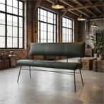 Leren eetkamerbank Solid - Hermes Verde (donkergroen) -, Ophalen of Verzenden, Nieuw, Leer