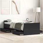 vidaXL Bedframe met hoofd- en voeteneinde zwart 90x200 cm, Huis en Inrichting, Slaapkamer | Bedden, 90 cm, Eenpersoons, Verzenden