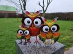 Beeld, Happy Owl Family Metal - 22 cm - Metaal