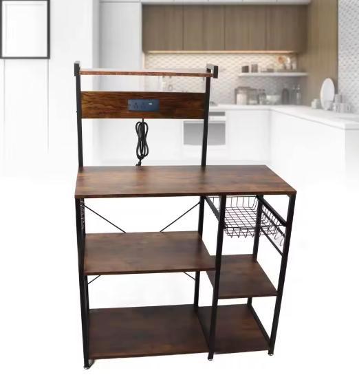 Bakkersrek met Houten Planken – Keukenrek met Stalen Frame, Huis en Inrichting, Keuken | Keukenelementen, Nieuw, Verzenden