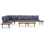 vidaXL Loungeset 7-zits met kussens massief acaciahout bruin, Verzenden, Nieuw, Hout, Loungeset