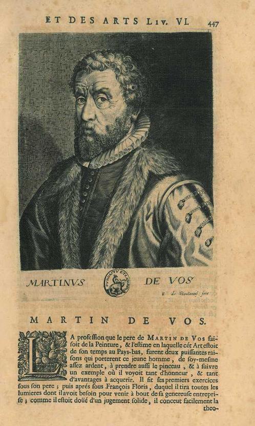 Portrait of Maerten de Vos, Antiek en Kunst, Kunst | Etsen en Gravures