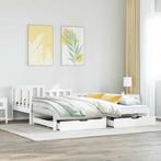 vidaXL Slaapbank met onderschuifbed/lades zonder matras, Huis en Inrichting, 90 cm, Eenpersoons, Verzenden, Wit