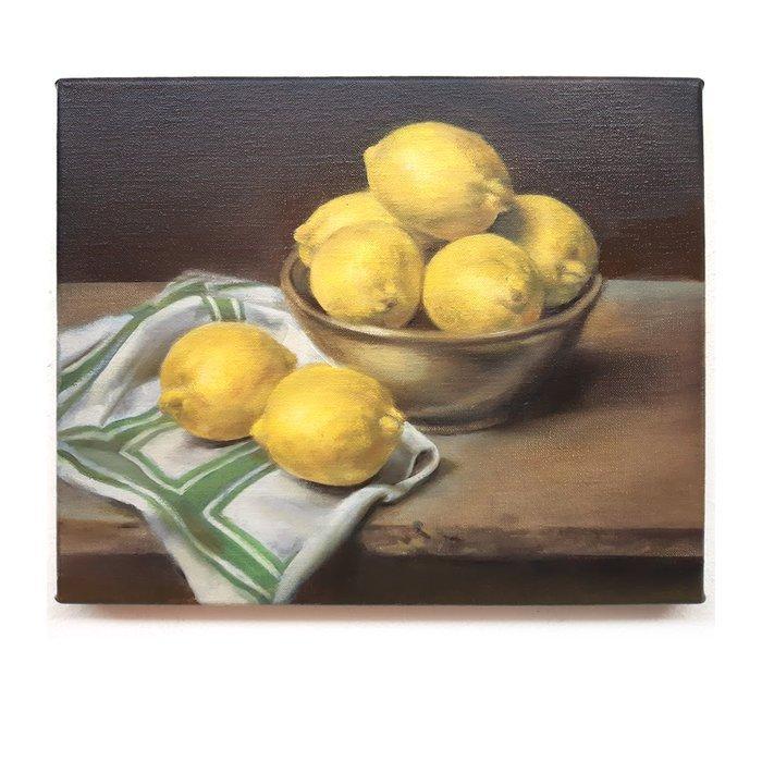 Hildegard Stehr - stilleven met citroenen, Antiek en Kunst, Kunst | Schilderijen | Modern