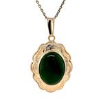 Gouden vintage hanger met nefriet jade 14 krt, Ophalen of Verzenden, Nieuw