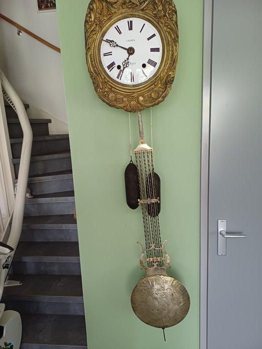 Comtoise klok - Emaille, IJzer, Messing - 1850-1900, Antiek en Kunst, Antiek | Klokken