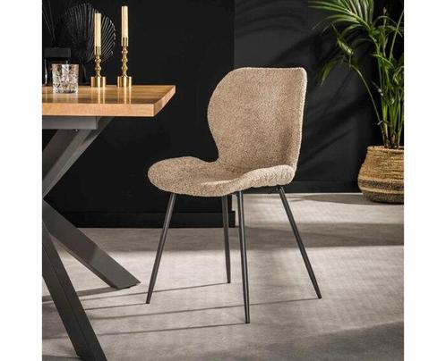 Eetkamerstoel Justin Bouclé - Zandkleur | Meubelplaats, Huis en Inrichting, Stoelen, Nieuw, Ophalen of Verzenden