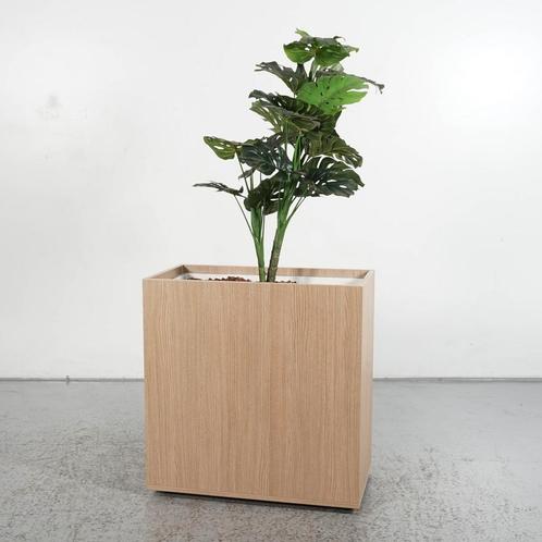 Gebruikte plantenbak met nieuwe kunstplant - Eiken - 82,5 x, Huis en Inrichting, Kamerplanten, Ophalen of Verzenden