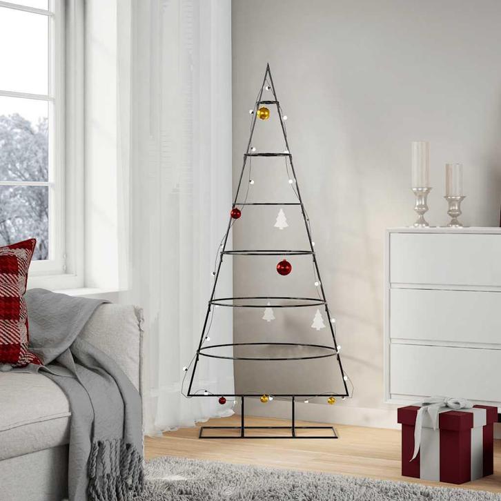 vidaXL Kerstdecoratie kerstboom 150 cm metaal zwart, Diversen, Kerst, Nieuw, Verzenden