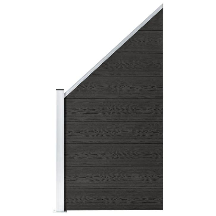 vidaXL Schuttingpaneel 95x(105-180) cm HKC grijs, Tuin en Terras, Schuttingen, Nieuw, Kunststof, Minder dan 1 meter, Verzenden