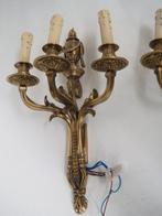 Pair of gilded bronze wall sconces, Louis XVI style, France,