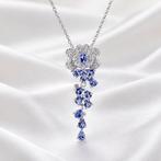 Zonder minimumprijs - Halsketting Verguld Tanzaniet - Topaas, Nieuw