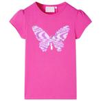 vidaXL Kindershirt met kapmouwen 92 donkerroze, Verzenden, Nieuw