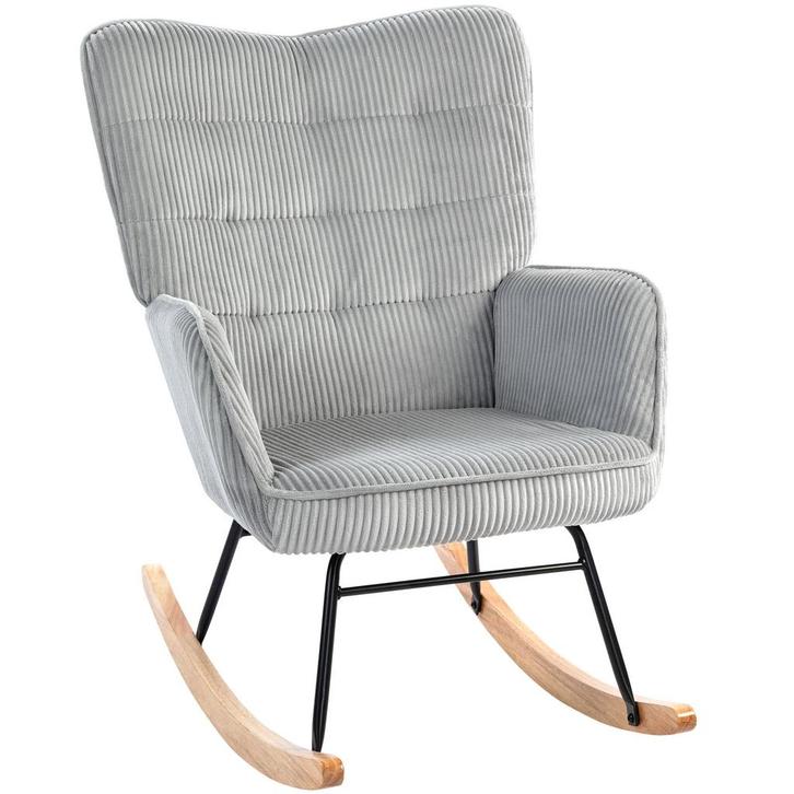 TRUUSK Schommelstoel met Koordlook - Armleuning - Houten Gli, Huis en Inrichting, Fauteuils, Nieuw, Verzenden