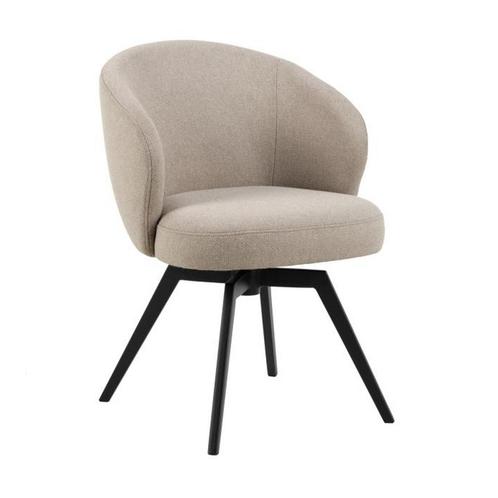 *WOONWINKEL* Draaibare Eetkamerstoel Beige Ronde Rug, Huis en Inrichting, Stoelen, Nieuw, Stof, Verzenden