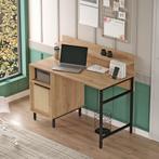 Bureau Kvænangen 120x60x100 cm eikenkleurig zwart rotan look, Verzenden, Nieuw