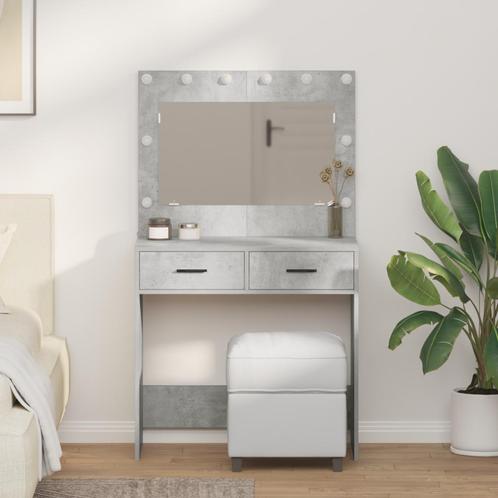 vidaXL Kaptafel met lade Betongrijs 78.5 x 41 x 135 cm, Huis en Inrichting, Tafels | Kaptafels, Nieuw, Verzenden