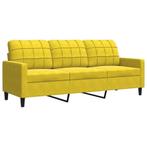 Gele Fluweel Driezitsbank 180cm - Retourdeal - 35% Korting!, 150 tot 200 cm, 75 tot 100 cm, Ophalen of Verzenden, Eenvoudig, maar modern ontwerp