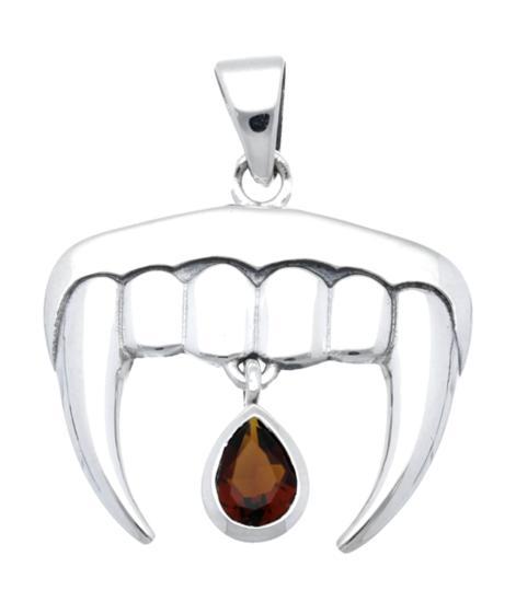 Zilveren Dracula - Vampier tanden kettinghanger, Sieraden, Tassen en Uiterlijk, Kettinghangers, Verzenden