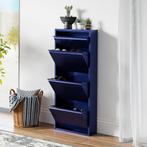 Schoenenkast Sokndal 4 kleppen middernachtblauw 118x50x15 cm, Huis en Inrichting, Kasten | Schoenenkasten, Verzenden, Nieuw
