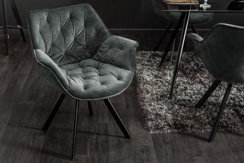 Bureaustoel THE DUTCH COMFORT donkergroen fluweel met, Huis en Inrichting, Fauteuils, Ophalen of Verzenden