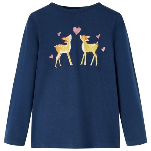 vidaXL Kindershirt met lange mouwen 92 marineblauw, Kinderen en Baby's, Kinderkleding | Overige, Nieuw, Verzenden