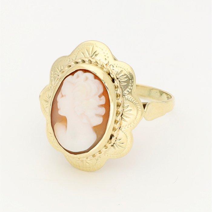 Ring - 14 karaat Geel goud - Camee, Sieraden, Tassen en Uiterlijk, Ringen