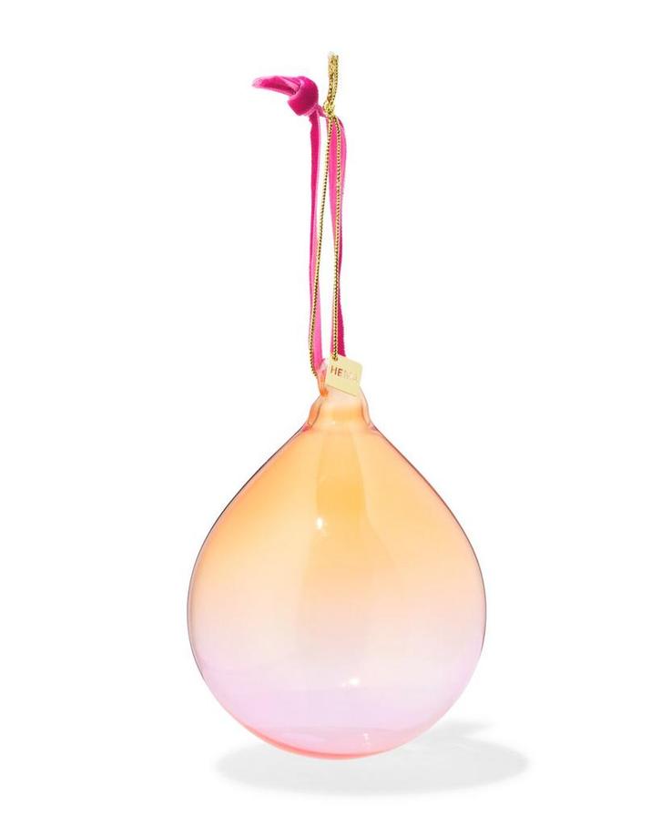 HEMA Kerstbal 8cm glas gradient rood-oranje 2+1 gratis, Diversen, Kerst, Nieuw, Verzenden