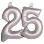 Opblaascijfer 25 Zilver 45cm, Hobby en Vrije tijd, Feestartikelen, Verzenden, Nieuw