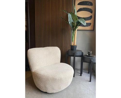 Fauteuil Polar draaibaar - Bouclé wit | Meubelplaats, Huis en Inrichting, Fauteuils, Nieuw, Ophalen of Verzenden