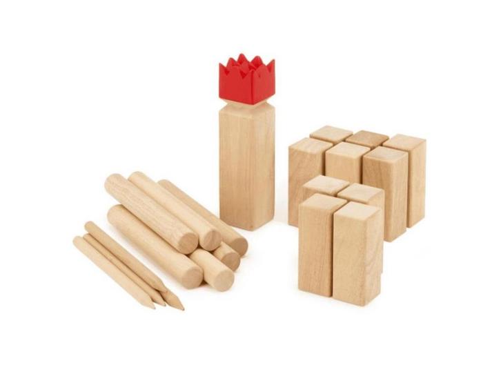 Bex Sport Semi Pro Family Kubb - Berkenhout - 1 Koning 10, Hobby en Vrije tijd, Gezelschapsspellen | Overige, Zo goed als nieuw