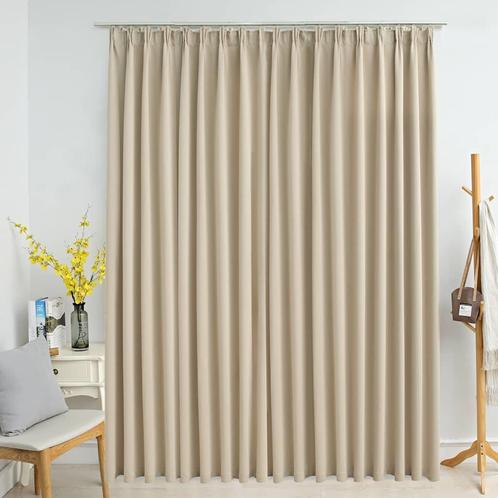 Verduisterend Gordijn Beige - Retourdeal, Nu met Haken!, Huis en Inrichting, Stoffering | Gordijnen en Lamellen, Beige, Nieuw