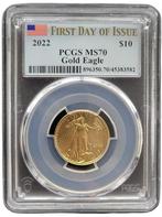 Gouden American Eagle 1/4 oz 2022 Type 2 PCGS F.D.o.I. MS70, Goud, Losse munt, Verzenden, Midden-Amerika