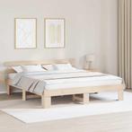 vidaXL Bedframe met hoofdeinde Bruin 180 x 200 cm Massief, Huis en Inrichting, Slaapkamer | Bedden, Verzenden, Nieuw, Bruin, Hout