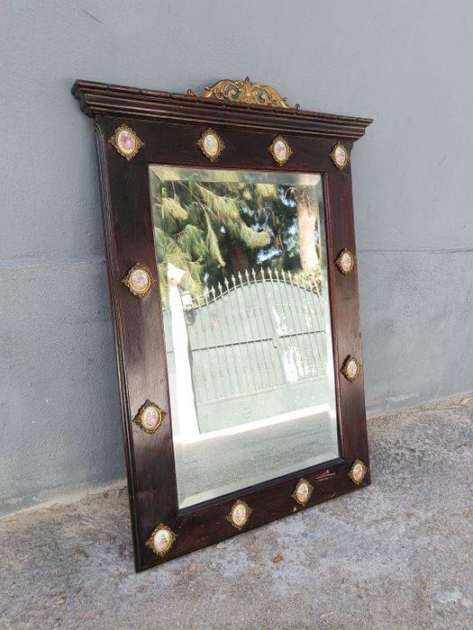Spiegel - Hout - Houten spiegel, Antiek en Kunst, Curiosa en Brocante
