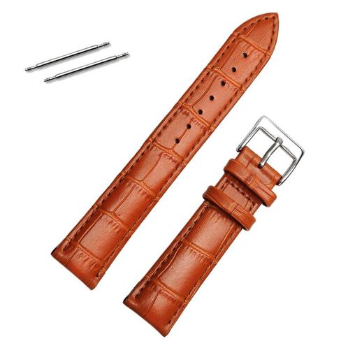 Fako® - Horlogebandje - Echt Leer - 18mm - Croco -, Sieraden, Tassen en Uiterlijk, Horloges | Heren, Verzenden