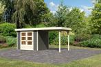 Karibu tuinhuis Askola 3 Grijs met overkapping, 491 x 238 cm, Tuin en Terras, Tuinhuizen, Nieuw