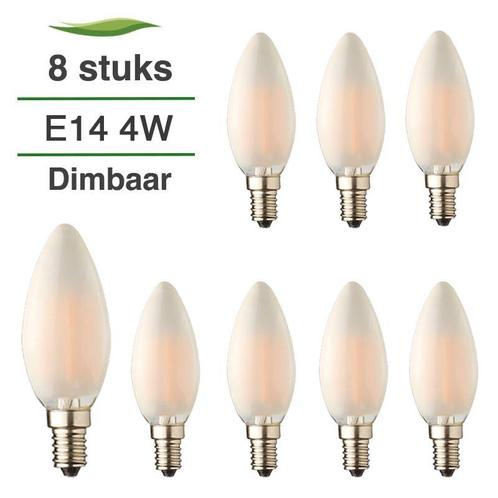 8x E14 LED lamp | Kaarslamp |  4W 2100K extra warm | Dimbaar, Huis en Inrichting, Lampen | Losse lampen, E14 (klein), Nieuw, 30 tot 60 watt