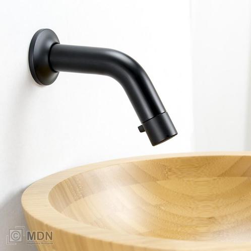 Inbouw koud water toiletkraan mat zwart gebogen, Doe-het-zelf en Verbouw, Sanitair, Nieuw, Verzenden