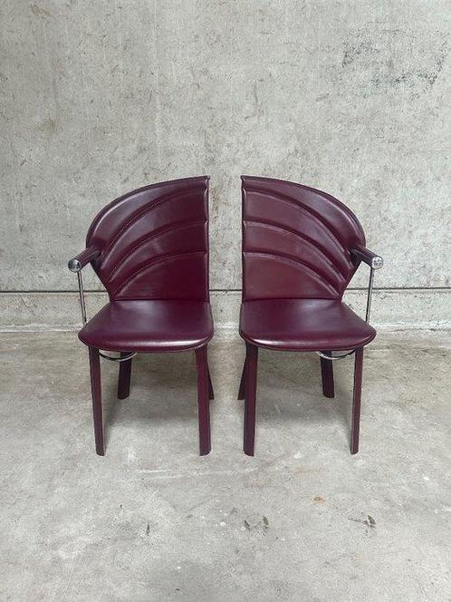 Naos - Mario Morbidelli - Stoel (2) - Chroom, Leder -, Antiek en Kunst, Antiek | Meubels | Stoelen en Banken